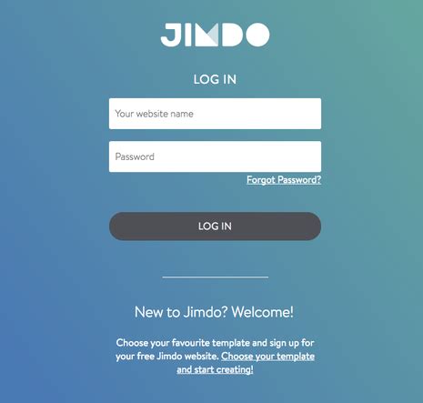 jimdo log in.